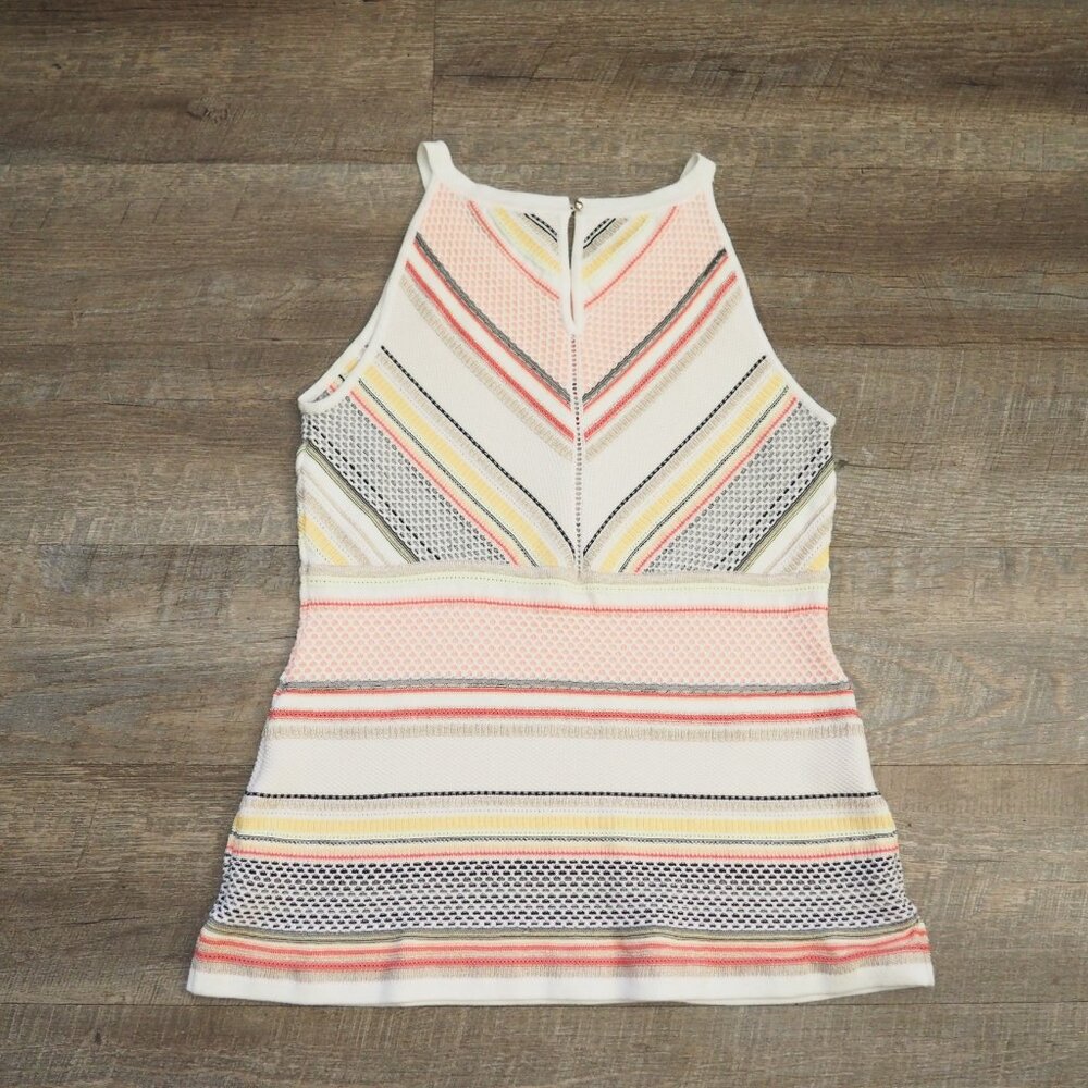 !! White House Black Market Multi-Color Stripe Sweater Knit Sleeveless Tank - Picture 6 of 7